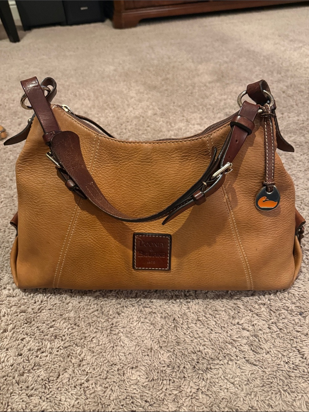 Dooney & Bourke Cognac Tan Leather Shoulder Bag